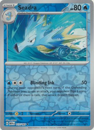 Seadra 117/165 Reverse Holo | 151 | Pokemon Card