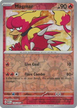 Magmar 126/165 Reverse Holo | 151 | Pokemon Card