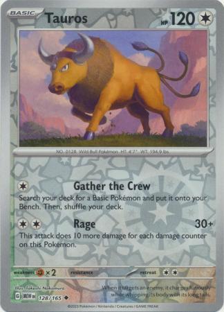 Tauros 128/165 Reverse Holo | 151 | Pokemon Card