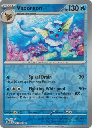 Vaporeon 134/165 Reverse Holo | 151 | Pokemon Card