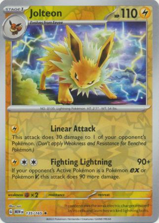 Jolteon 135/165 Reverse Holo | 151 | Pokemon Card