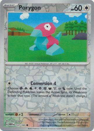 Porygon 137/165 Reverse Holo | 151 | Pokemon Card