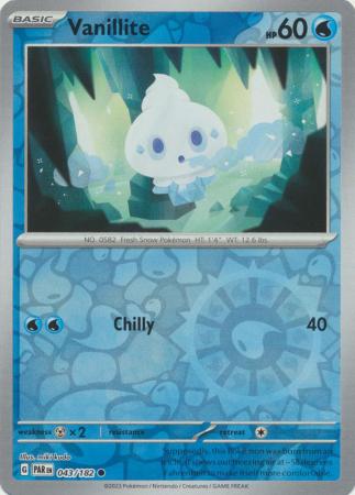 Vanillite 43/182 Reverse Holo | Paradox Rift | Pokemon Card