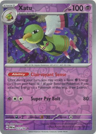 Xatu 72/182 Reverse Holo | Paradox Rift | Pokemon Card