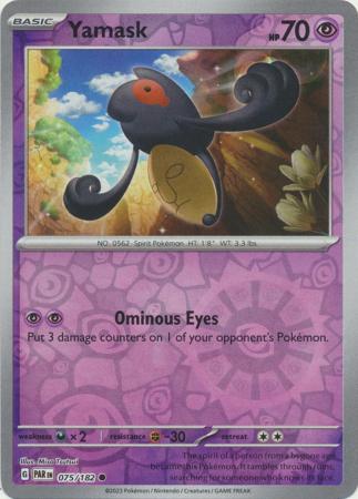 Yamask 75/182 Reverse Holo | Paradox Rift | Pokemon Card