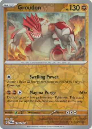 Groudon 93/182 Reverse Holo | Paradox Rift | Pokemon Card