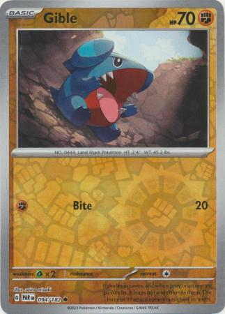 Gible 94/182 Reverse Holo | Paradox Rift | Pokemon Card