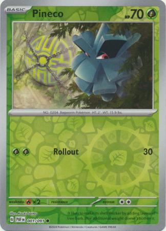 Pineco 1/91 Reverse Holo | Paldean Fates | Pokemon Card