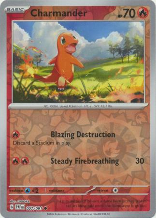 Charmander 7/91 Reverse Holo | Paldean Fates | Pokemon Card