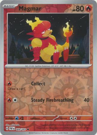 Magmar 9/91 Reverse Holo | Paldean Fates | Pokemon Card