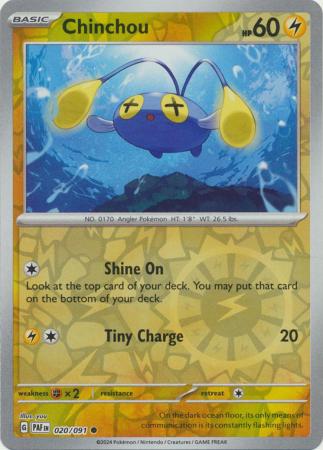 Chinchou 20/91 Reverse Holo | Paldean Fates | Pokemon Card