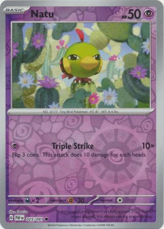 Natu 25/91 Reverse Holo | Paldean Fates | Pokemon Card