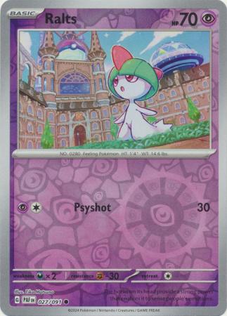 Ralts 27/91 Reverse Holo | Paldean Fates | Pokemon Card