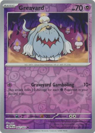 Greavard 42/91 Reverse Holo | Paldean Fates | Pokemon Card