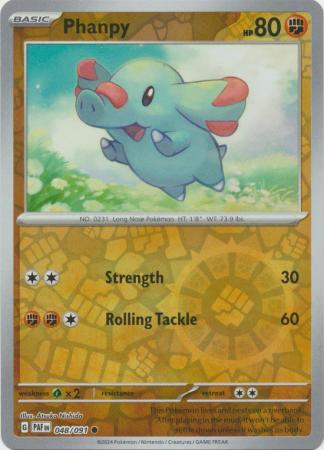 Phanpy 48/91 Reverse Holo | Paldean Fates | Pokemon Card