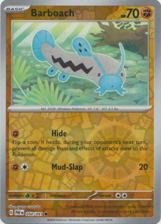 Barboach 50/91 Reverse Holo | Paldean Fates | Pokemon Card