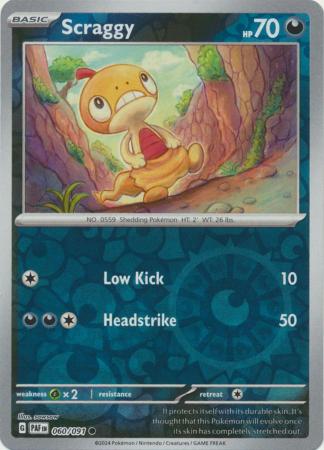 Scraggy 60/91 Reverse Holo | Paldean Fates | Pokemon Card