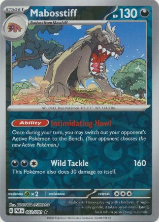 Mabosstiff 63/91 Reverse Holo | Paldean Fates | Pokemon Card