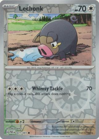 Lechonk 71/91 Reverse Holo | Paldean Fates | Pokemon Card