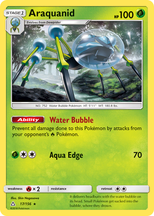 Araquanid 17/156 Rare | Ultra Prism | Pokemon Card