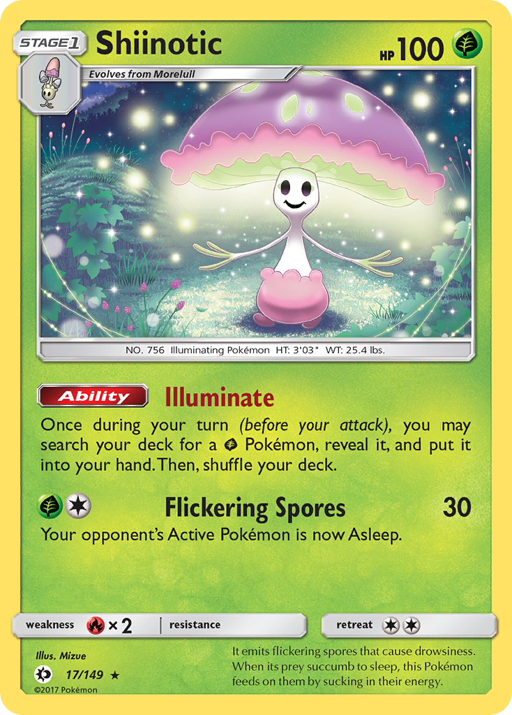 Shiinotic 17/149 Rare Holo | Sun & Moon | Pokemon Card