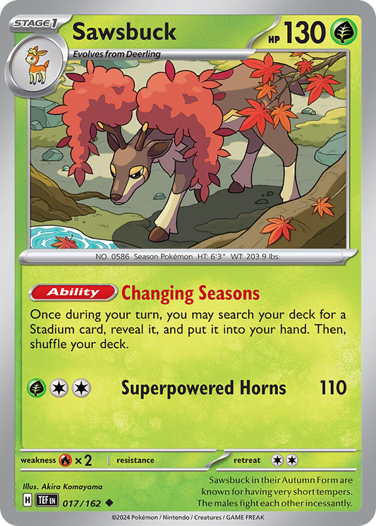 Sawsbuck 17/162 Uncommon | Temporal Forces | Pokemon Card