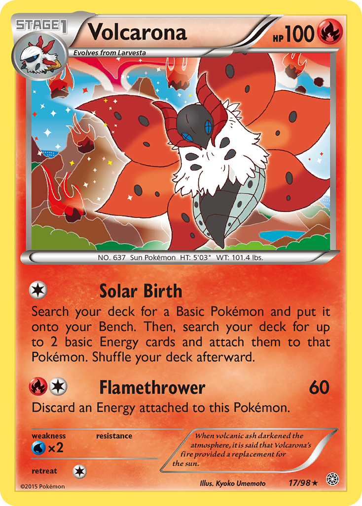 Volcarona 17/98 Rare Holo | Ancient Origins | Pokemon Card