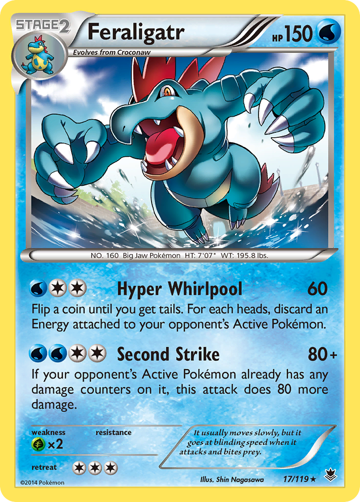 Feraligatr 17/119 Rare Holo | Phantom Forces | Pokemon Card