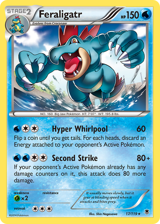 Feraligatr 17/119 Rare Holo | Phantom Forces | Pokemon Card