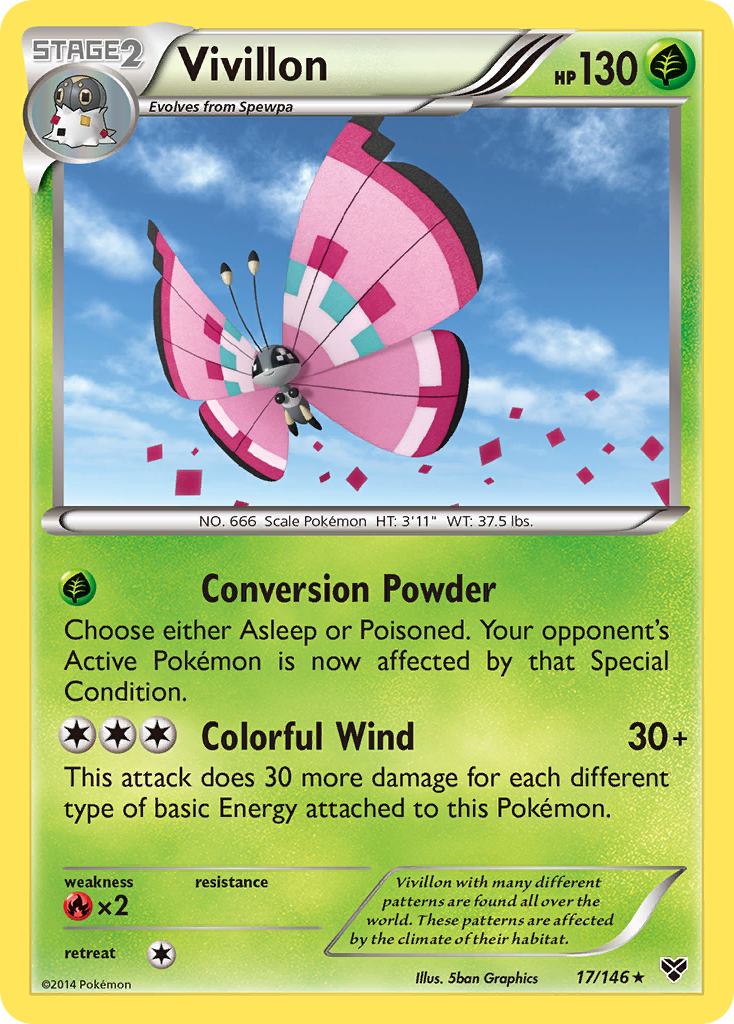 Vivillon 17/146 Rare Holo | XY | Pokemon Card