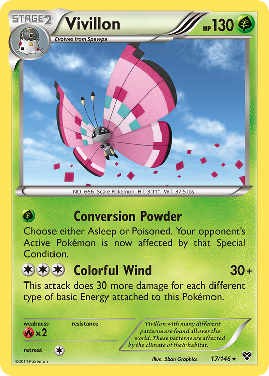 Vivillon 17/146 Rare Holo | XY | Pokemon Card