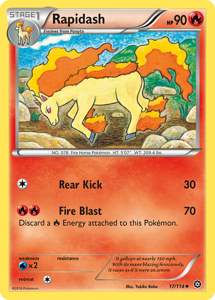 Rapidash 17/114 Uncommon | Steam Siege | Pokemon Card