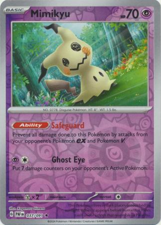 Mimikyu 37/91 Reverse Holo | Paldean Fates | Pokemon Card