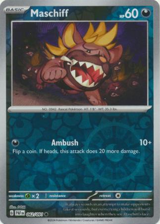 Maschiff 62/91 Reverse Holo | Paldean Fates | Pokemon Card