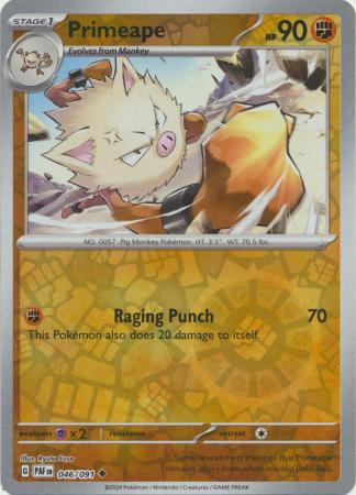 Primeape 46/91 Reverse Holo | Paldean Fates | Pokemon Card