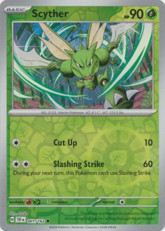 Scyther 1/162 Reverse Holo | Temporal Forces | Pokemon Card