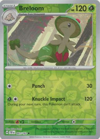 Breloom 7/162 Reverse Holo | Temporal Forces | Pokemon Card