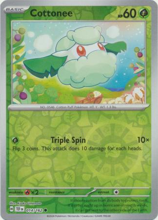 Cottonee 14/162 Reverse Holo | Temporal Forces | Pokemon Card