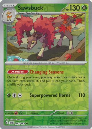 Sawsbuck 17/162 Reverse Holo | Temporal Forces | Pokemon Card