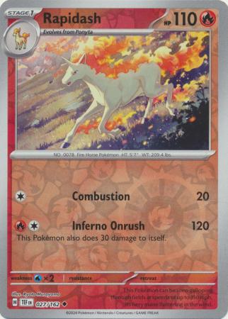 Rapidash 27/162 Reverse Holo | Temporal Forces | Pokemon Card