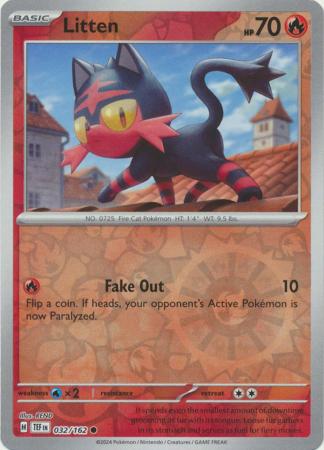 Litten 32/162 Reverse Holo | Temporal Forces | Pokemon Card