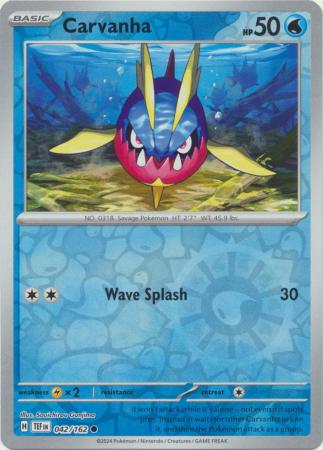 Carvanha 42/162 Reverse Holo | Temporal Forces | Pokemon Card