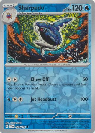 Sharpedo 43/162 Reverse Holo | Temporal Forces | Pokemon Card