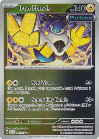 Iron Hands 61/162 Reverse Holo | Temporal Forces | Pokemon Card