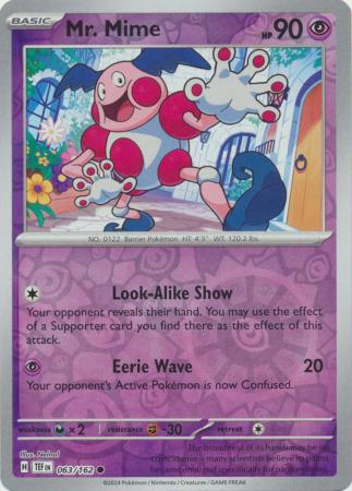 Mr. Mime 63/162 Reverse Holo | Temporal Forces | Pokemon Card