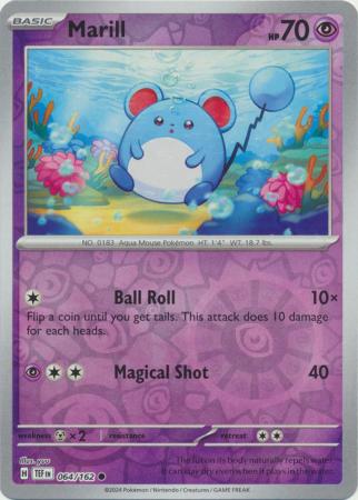 Marill 64/162 Reverse Holo | Temporal Forces | Pokemon Card