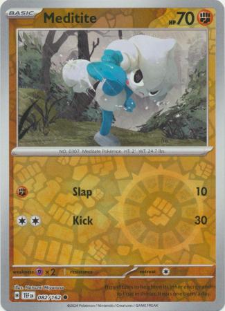 Meditite 82/162 Reverse Holo | Temporal Forces | Pokemon Card