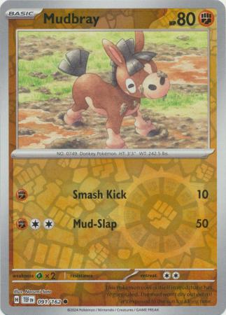 Mudbray 91/162 Reverse Holo | Temporal Forces | Pokemon Card