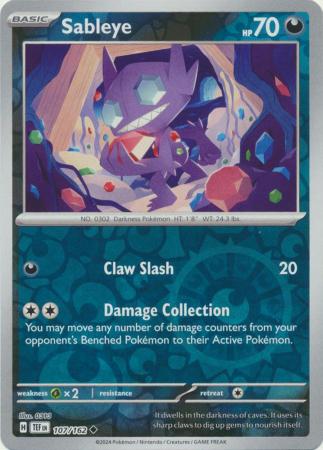 Sableye 107/162 Reverse Holo | Temporal Forces | Pokemon Card