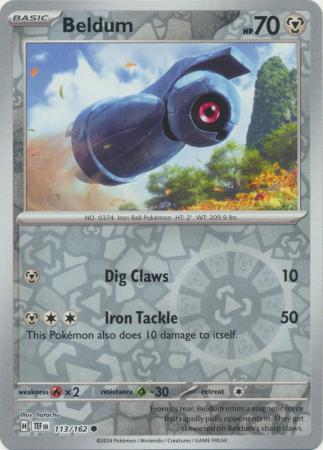 Beldum 113/162 Reverse Holo | Temporal Forces | Pokemon Card